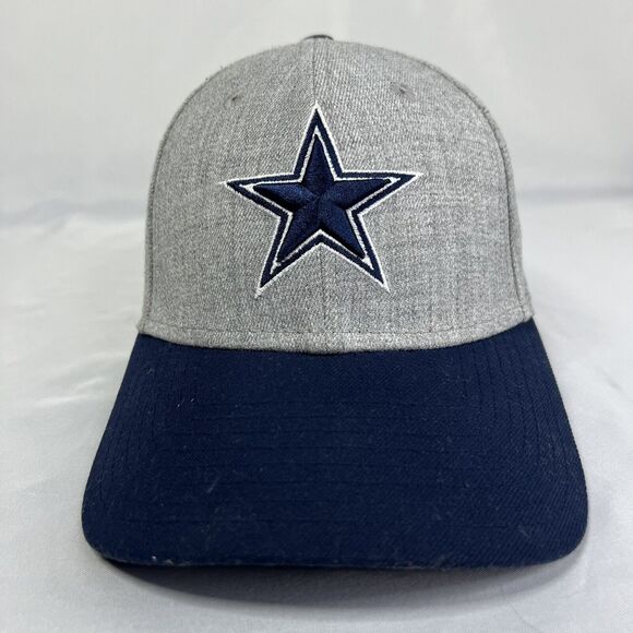 Dallas Cowboys New Era 39thirty Hat Med Large Fitted Grey Blue Cap - Picture 2 of 13